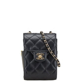 シャネル マトラッセ ココマーク 斜め掛け チェーン ショルダーバッグ ブラック ラムスキン レディース CHANEL 【中古】